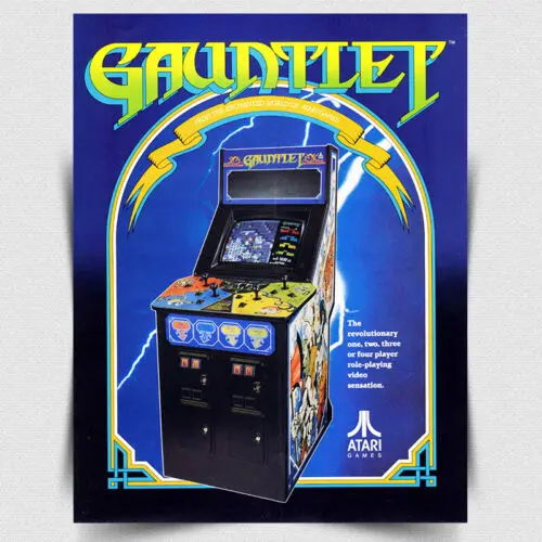 Gauntlet METAL SIGN PLAQUE - Retro poster print man cave arcade games room 80s