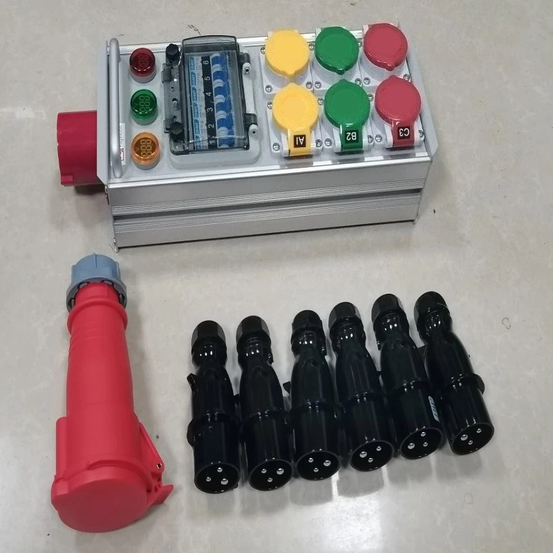 Led Wiring Controller,Stage Socket,Stage Power Box Stage Distribution Box,6-way Small Power Box, 16A Socket, Large Light Screen