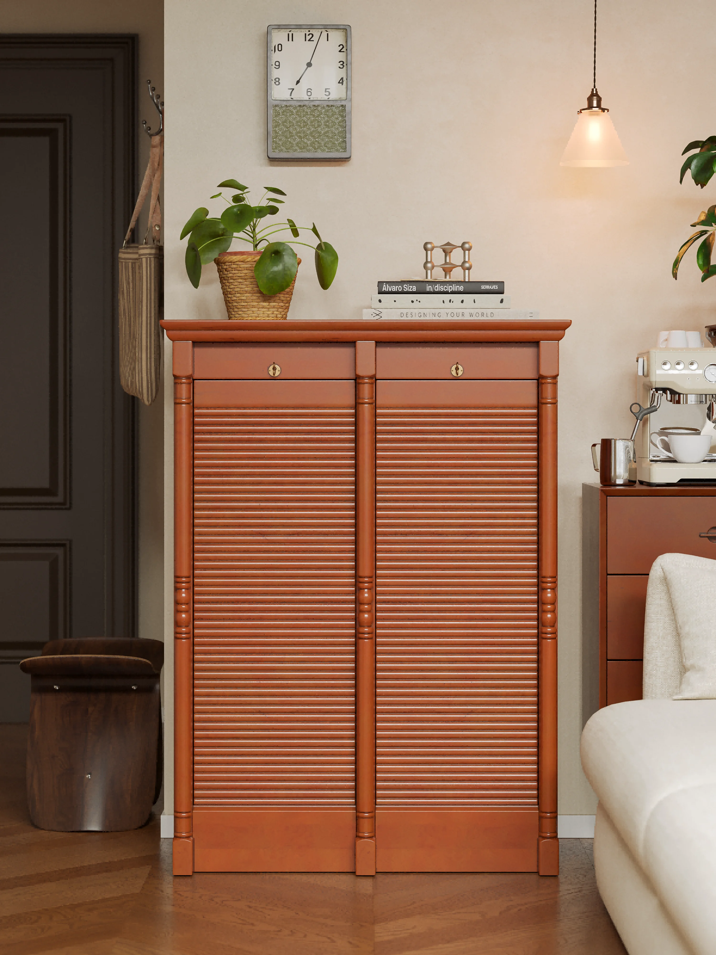 Medieval solid wood file cabinet, retro jewelry tea set Wenwan storage cabinet