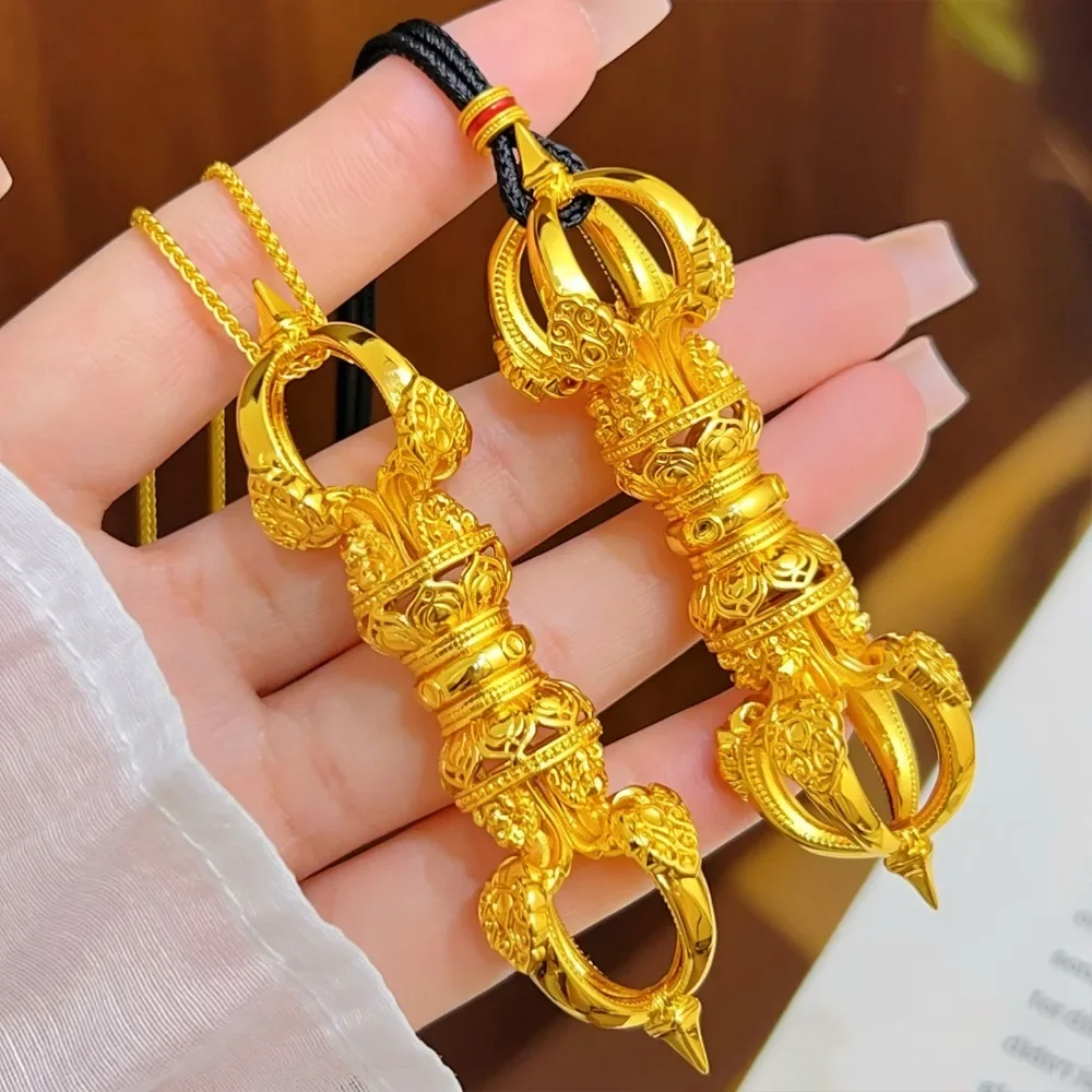 Stereoscopic hollow out King Kong pestle pendant retro style drop magic pestle pendant 9999gold