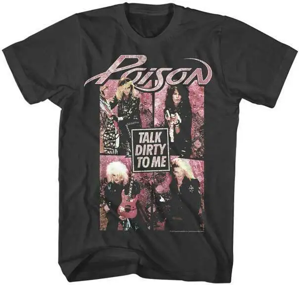 

Poison Talk Dirty To Me Men's T Shirt 80's Rock Music Band Merch