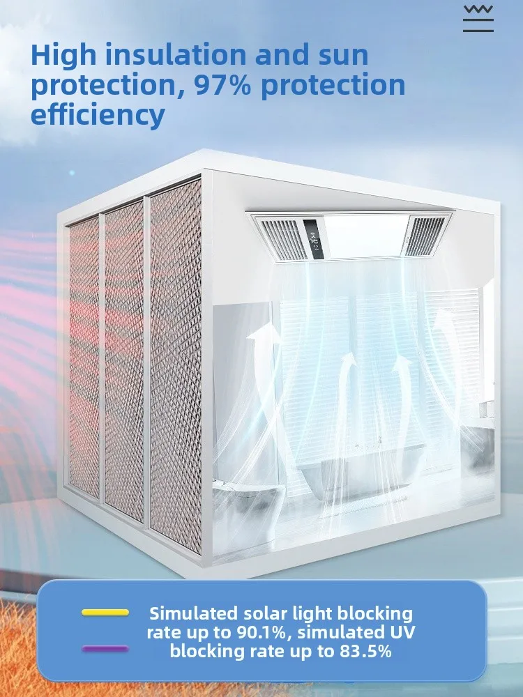 단열 창 차양 방수 침실 발코니 유리 필름 개인 정보 보호 커튼 온실에 드릴링이 필요 없음