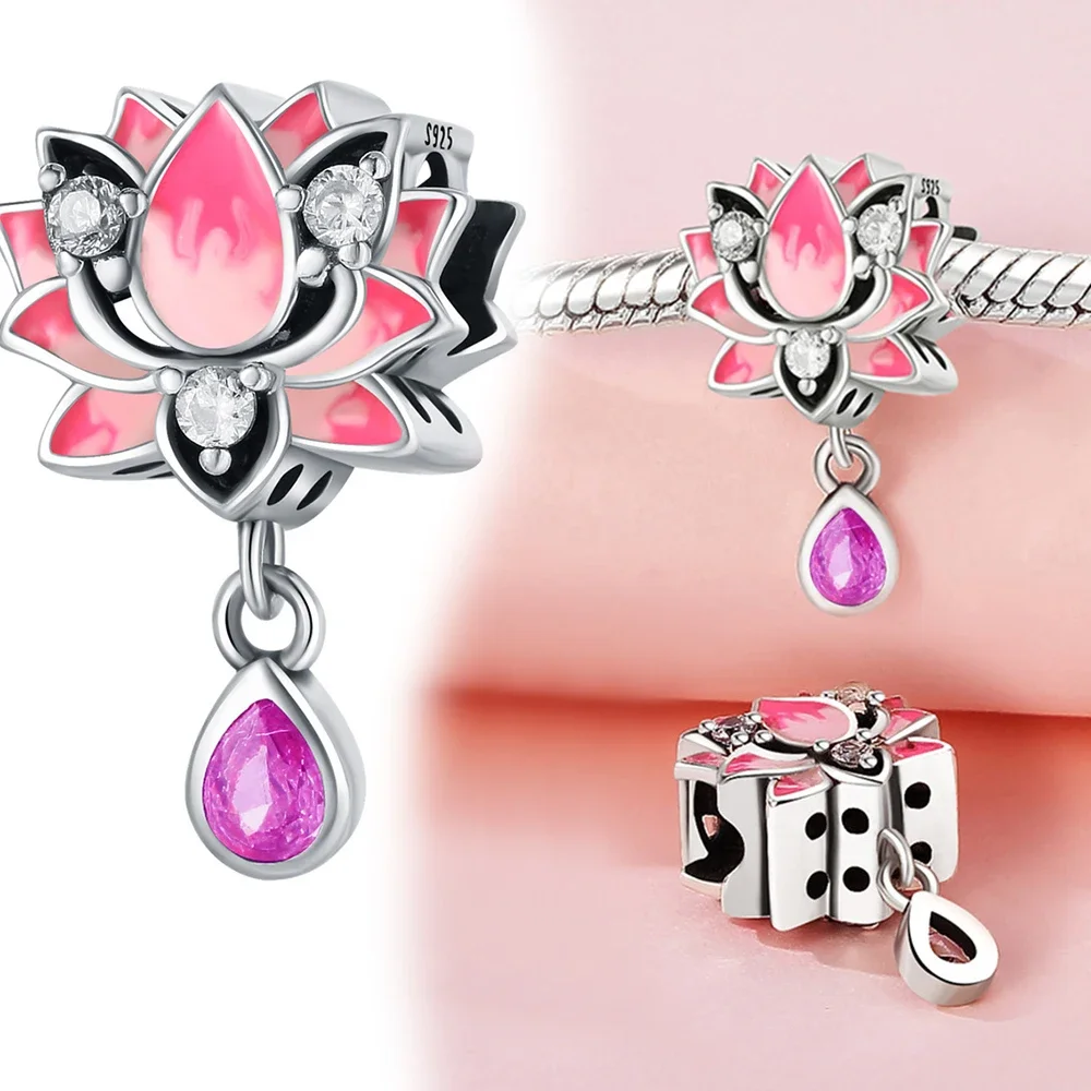 925 Sterling Silver Lotus Butterfly Charm Pendant Beads Fit Pandora Charms Silver 925 Original Bracelet for Women Jewelry Making