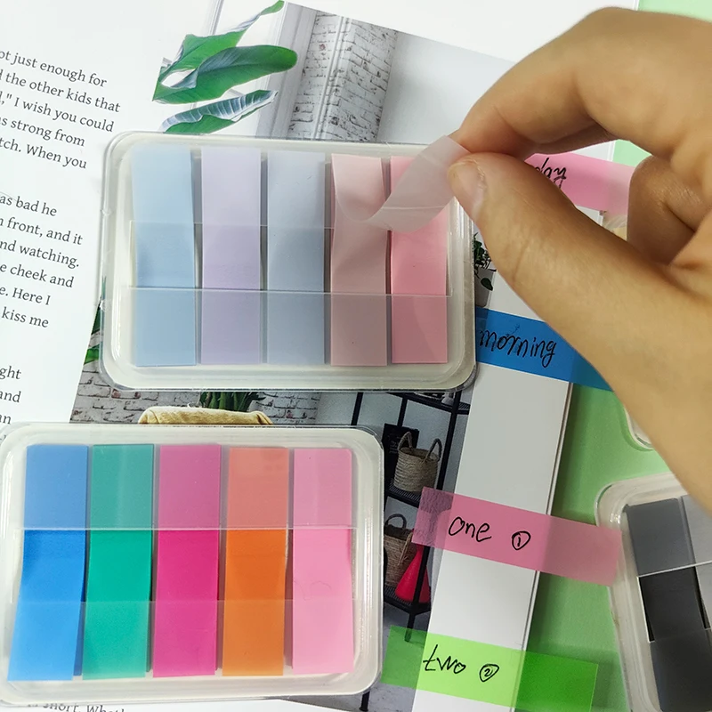 KindFuny 100 Sheets Self Adhesive Memo Pad Sticky Notes Bookmark Posted It Marker Memo Sticker Paper Office School