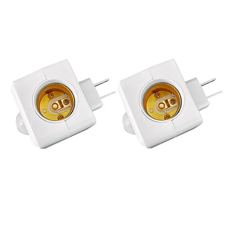 B03C-2Pcs Motion Sensor Light Socket E27 Motion Detector Lamp Holder Socket Automatic Human Infrared Sensor Lamp Holder  US Plug