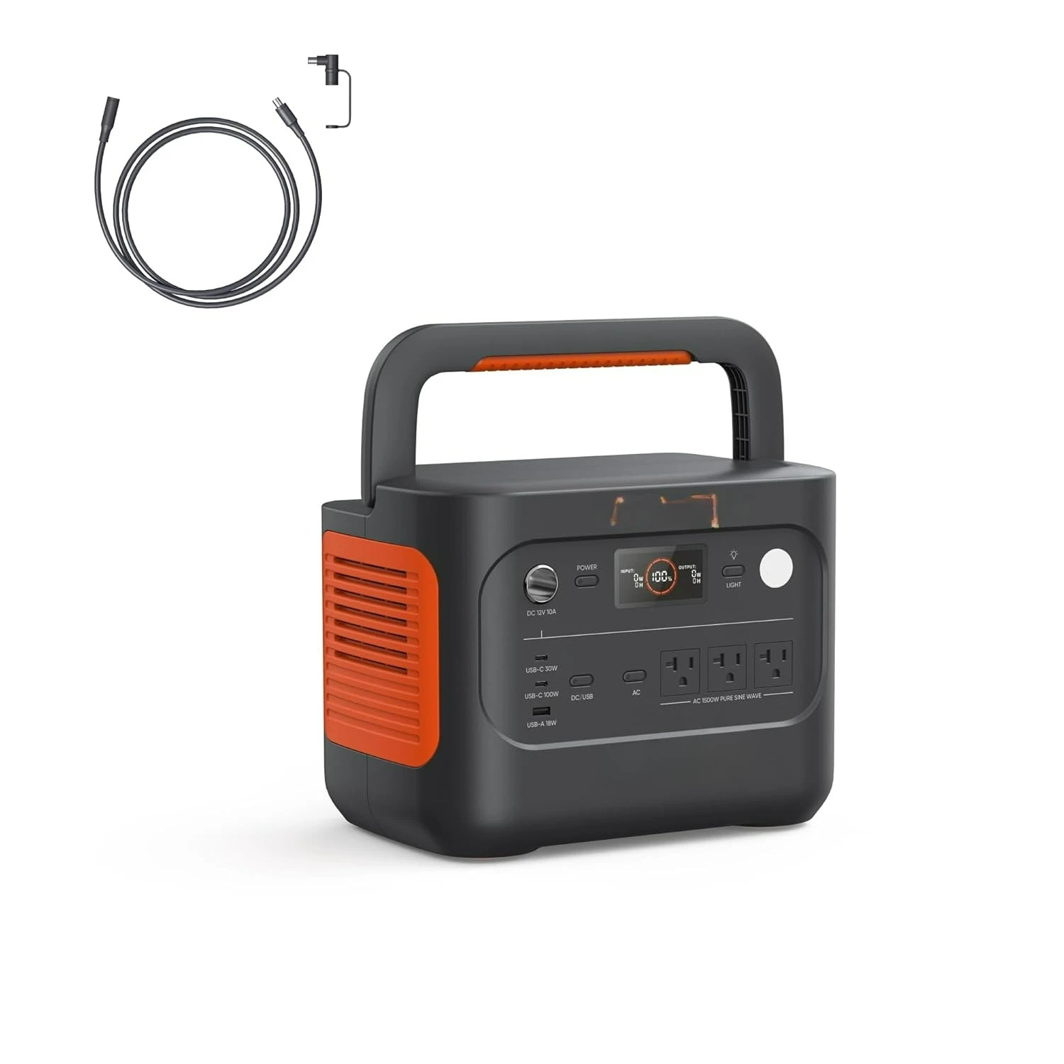 

1000 v2 Portable Power Station and Extension Cable,1070Wh LiFePO4 Battery,1500W AC/100W USB-C Output, 1 Hr, Custom