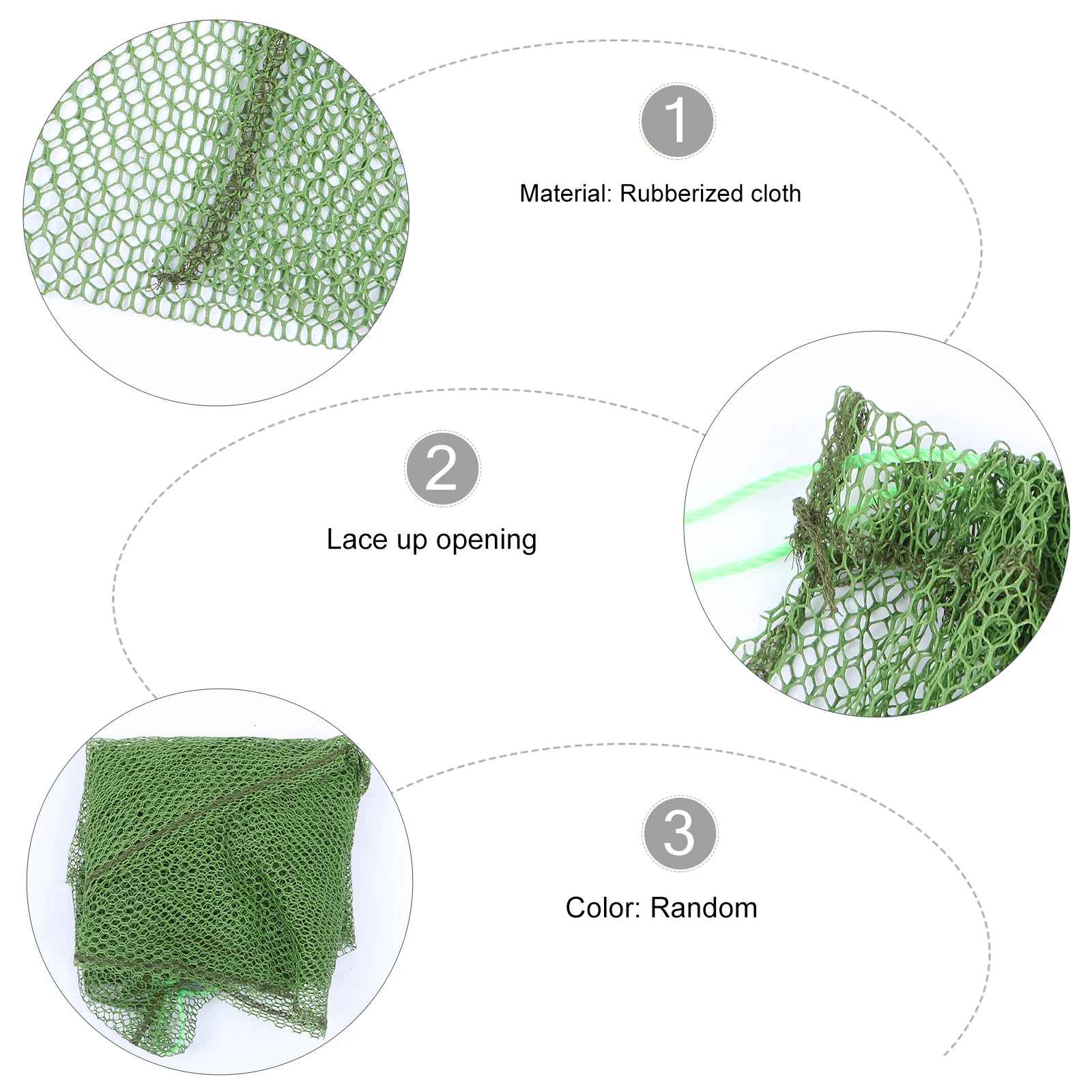 

3pcs Fish Mesh Bags Foldable Drawstring Net Bags Quick-Drying Fish Storage Bag For Fishing Supplies Tools Gear