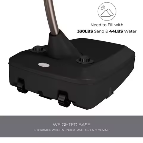 12FT Outdoor Cantilever Umbrella Large Round Aluminum Offset Umbrella with Base for Garden Deck Patio