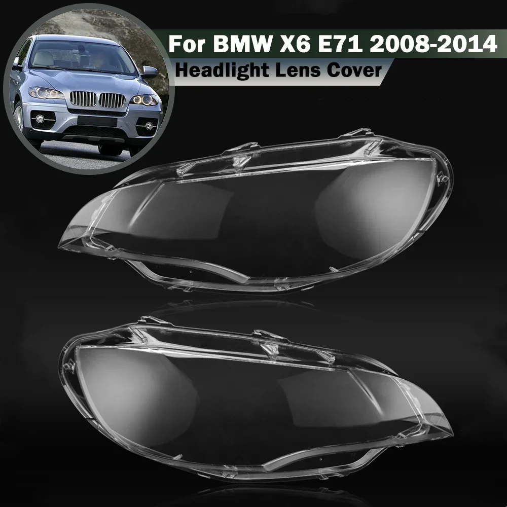 

1 Pair Headlight Cover Headlights Shell Transparent Cover Lampshade Headlamp Shell For BMW X6 E71 2008-2014 XDrive 35i/40i/50i