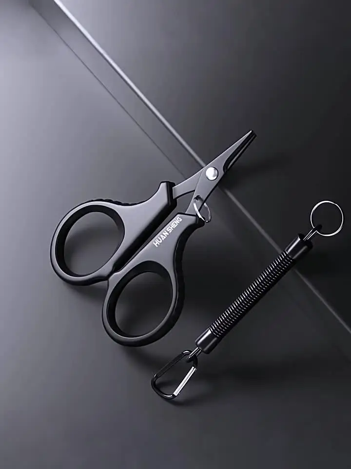 1set Titanium Coating Stainless Steel Fishing Scissor Plier Cut PE Braid Line Cutter Plies Carp Outdoor Fishing Accessories Tool