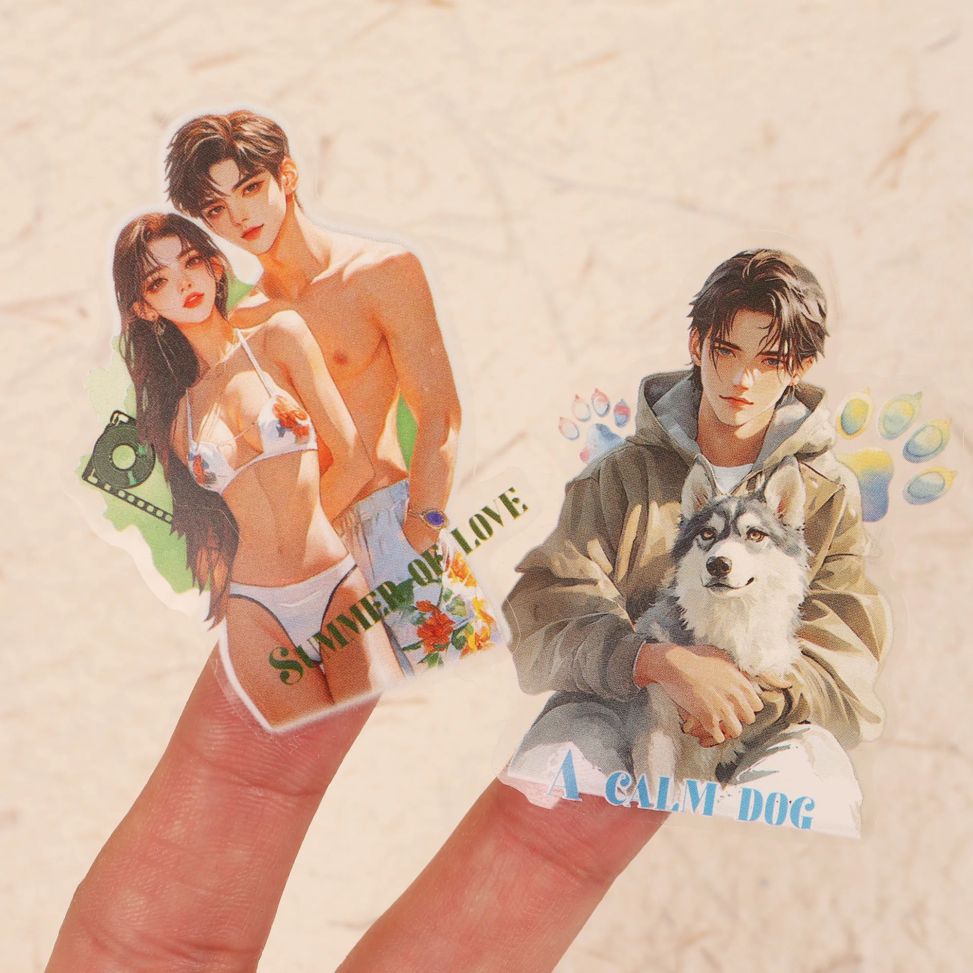 20 Blatt/Buch PET Transparent Fashion Beach Party Thema Wasserdichtes selbstklebendes Aufkleberbuch, für DIY-Handwerk, Scrapbooking – Detail 4