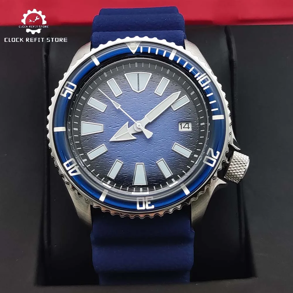 Business 41MM NH35 Automatic Mechanical Watch Sapphire Glass Unidirectional Rotating Bezel 3.8 Crown Waterproof Rubber strap