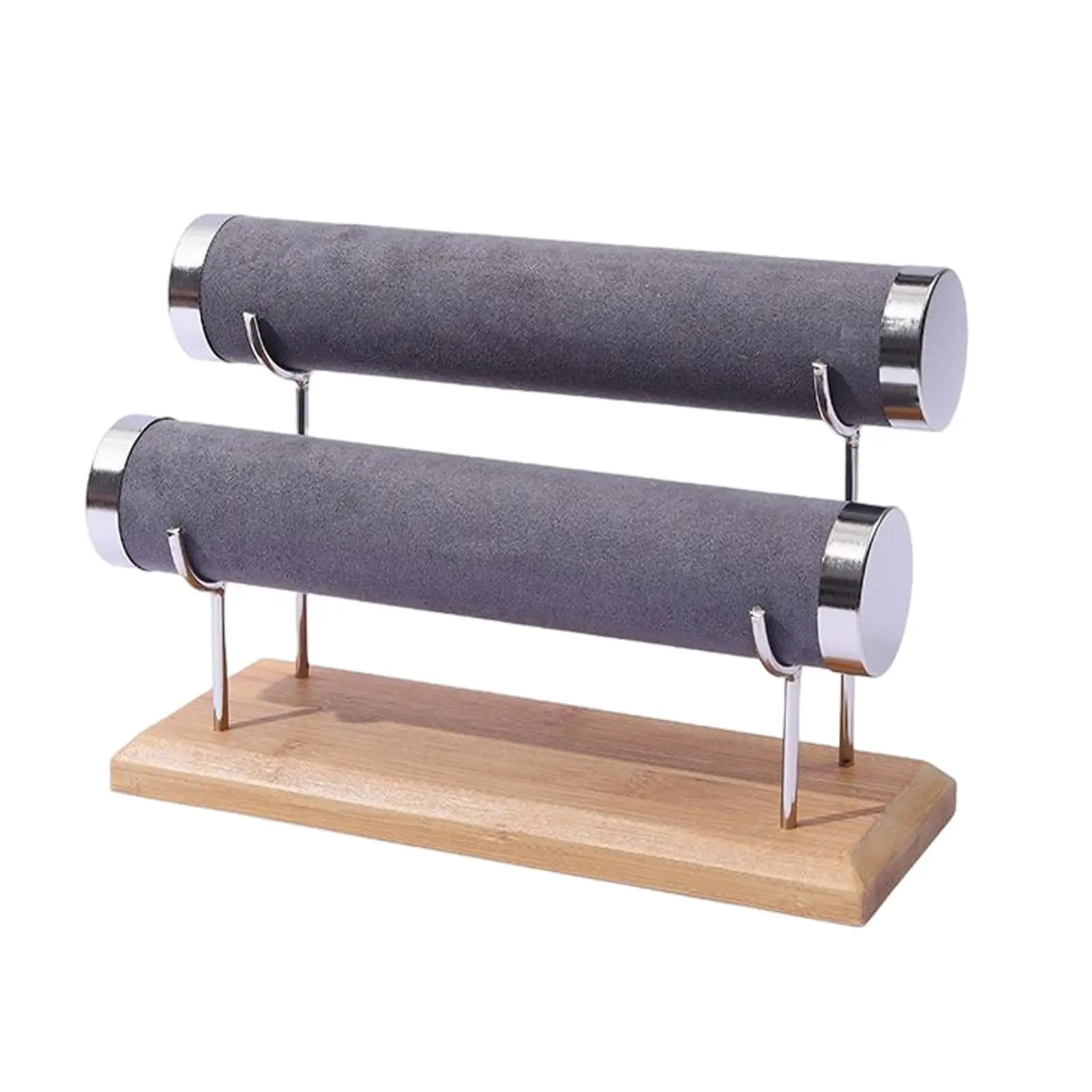 Bracelet Display Stand bar with Wooden Base Jewelry Organizer for Organization Hanging