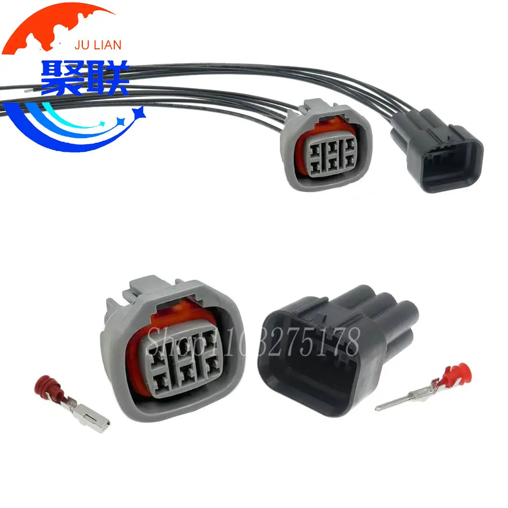 1 Set 6 Pin 6189-0029 90980-11144 Car Accelerator Pedal Wire Socket for Toyota 9098011144 Auto Igniter Cable Connector