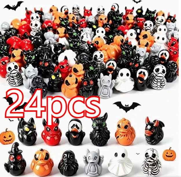 12 stks/set Mini Hars Halloween Eenden en Spook Miniaturen Beeldjes Bulk voor Tuin Fee Micro Landschap Thuis DIY Decoratie
