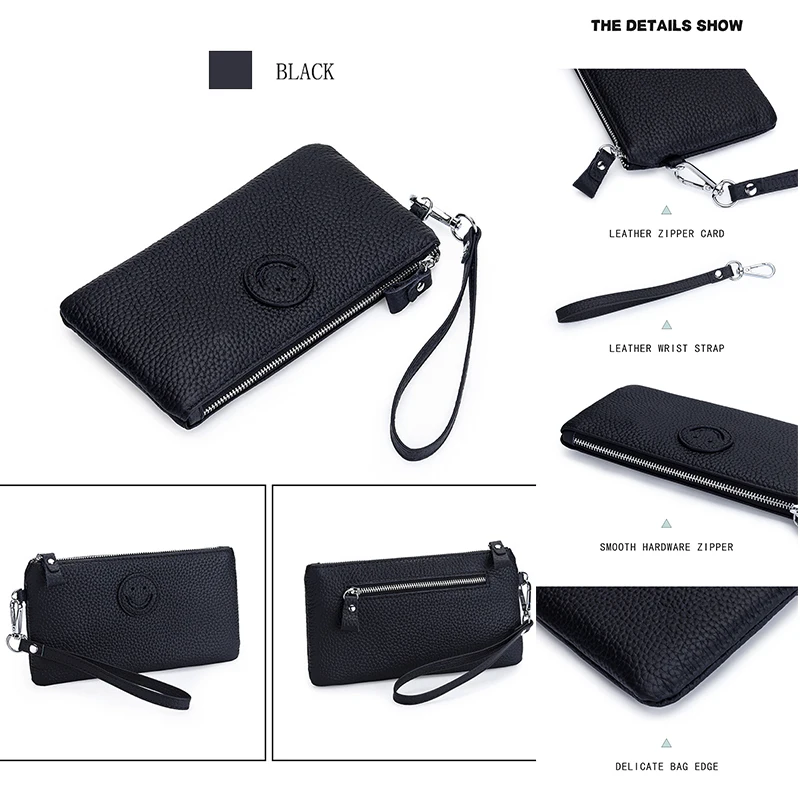 2025年新作 レディースクラッチバッグ 本革 牛革 コインケース カードホルダー ファッションデザイナー 笑顔の顔付き スマホ財布 パーティーバッグ