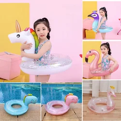 Rooxin Inflatable Flamingo Pool Float Baby Swimming Ring Summer Beach Party Pool Toys Unicorn Swimming Circle Pool Accessories