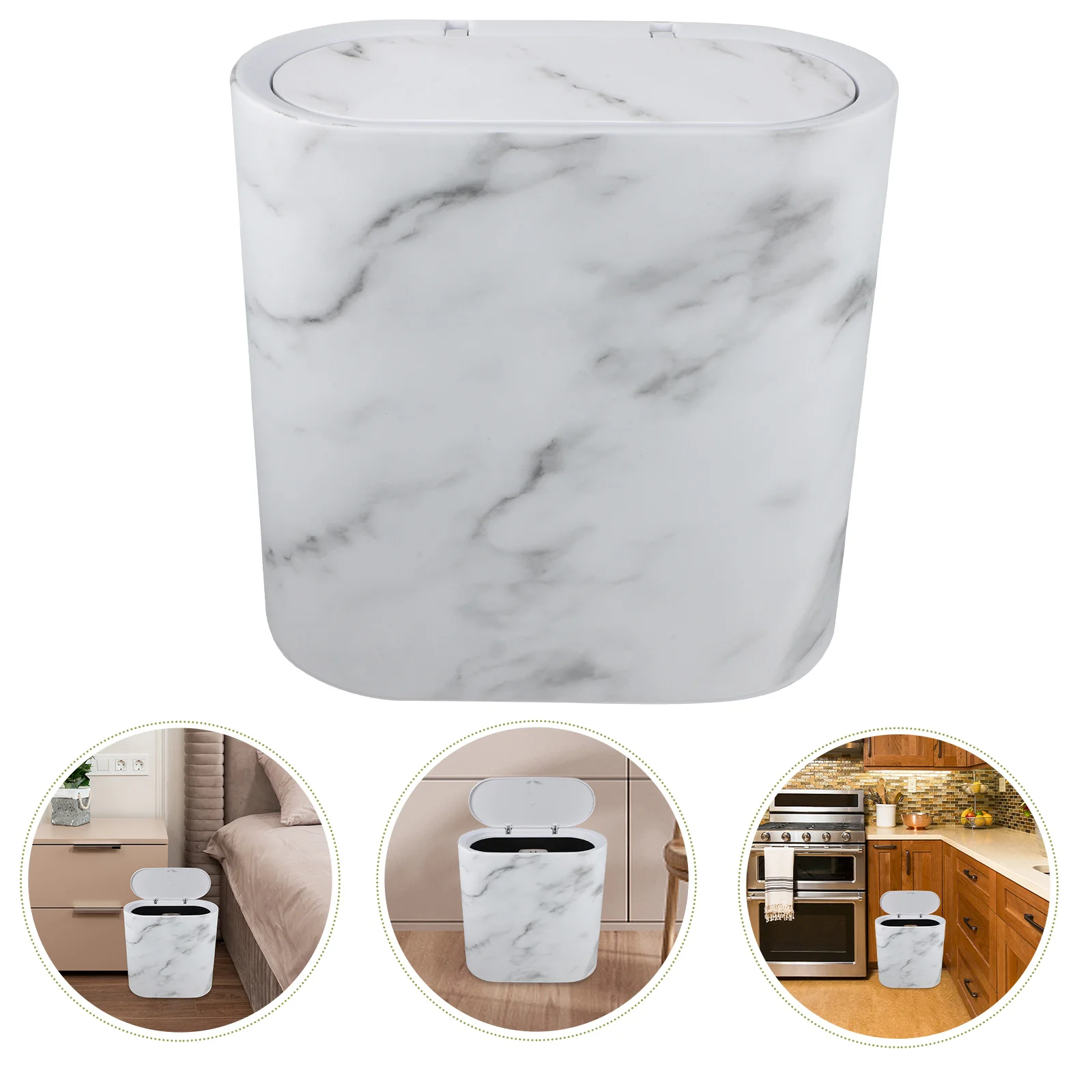 

Crevice Trash Can Small with Lid Bathroom Essentials Compost Bin Pp Stainless Steel Office