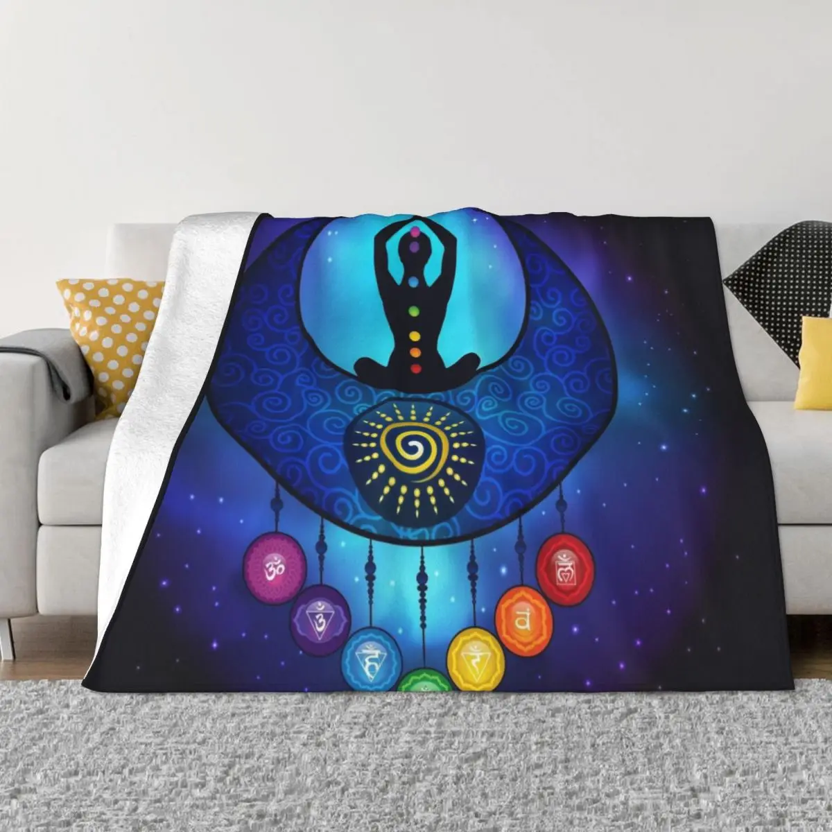 

7 Chakra Female Moon & Sun - 59 Universe Throw Blanket Thin Blanket Sofas Softest Blanket Fluffy Blankets Large