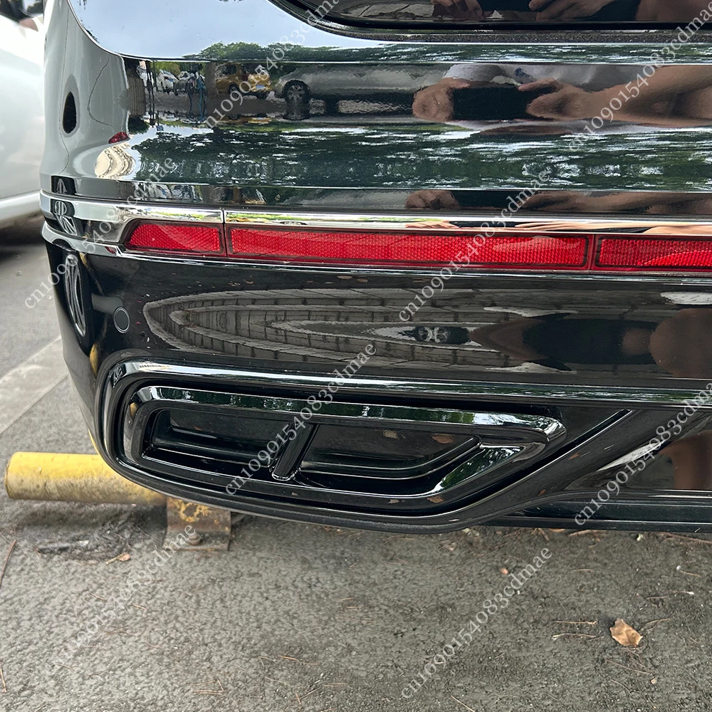 

Для Volkswagen Tiguan MK2 R-Line Facelift 2020-2023 задний бампер глянцевый черный стикер выхлопной трубы аксессуар для защиты выхлопной трубы