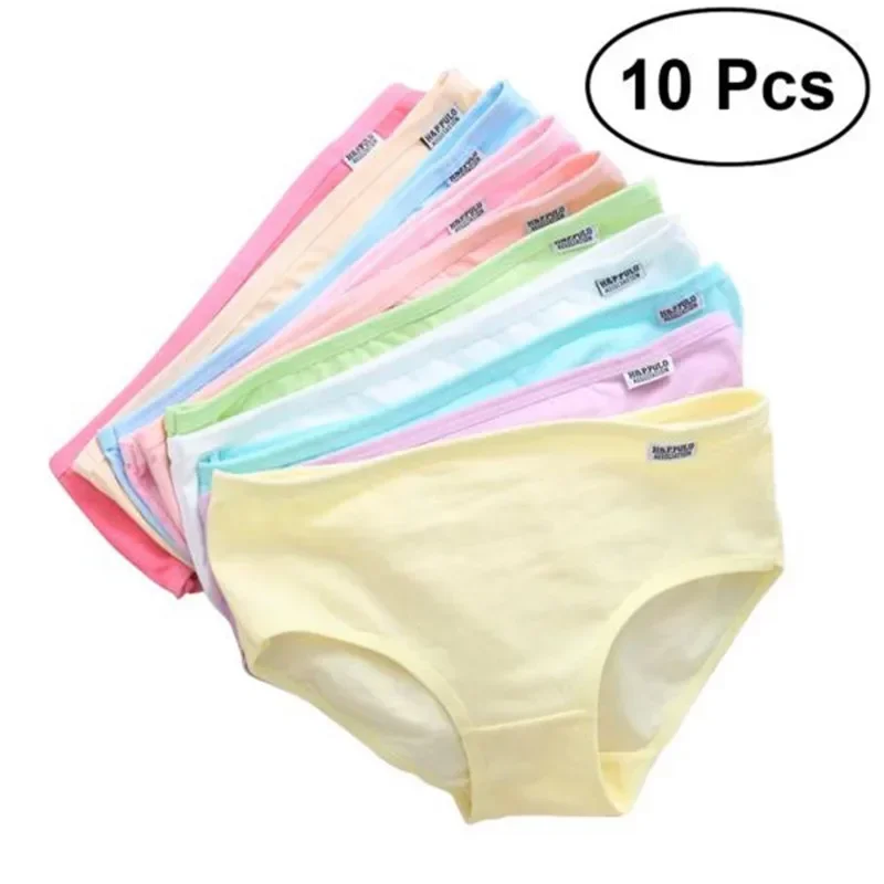 10 Pz/lotto Adolescenti Adolescenti Mutandine Per Bambini Biancheria Intima Per Bambini In Cotone Per Bambini Ragazze di Colore Solido Pubertà 10-16