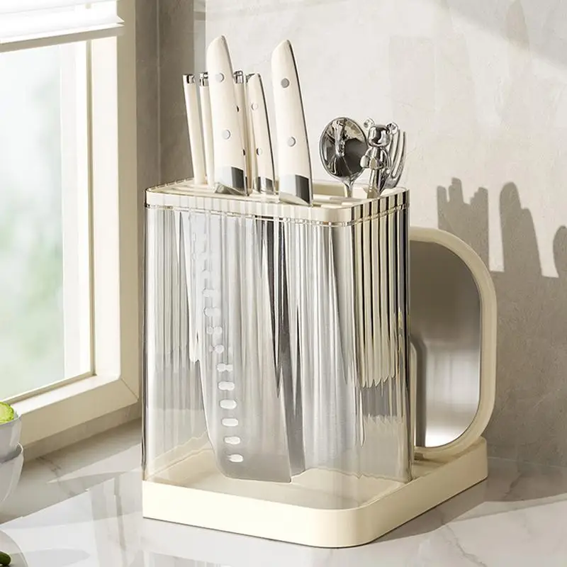 Cutter Holders For Counter Top Integrated Chopstick Holder Compartment Storage Household Organizing Rack Space Saving Kitchen