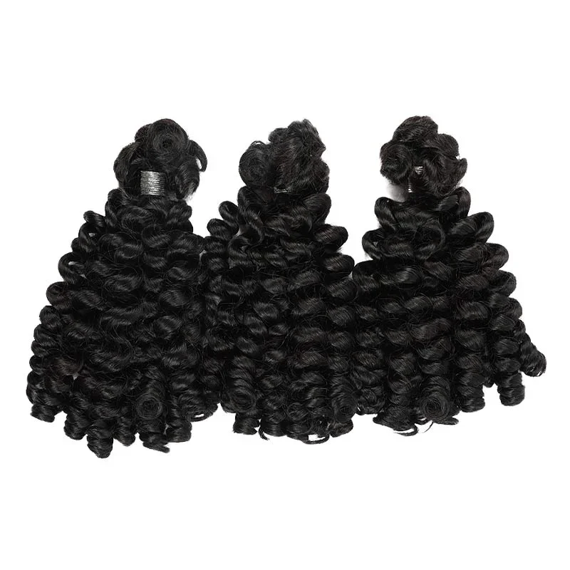 QVR-Bouncy Curl Bulk extensões de cabelo, Crochet tranças, cabelo humano, sem trama, Double Drawn, birmanês, encaracolado para Boho Braid