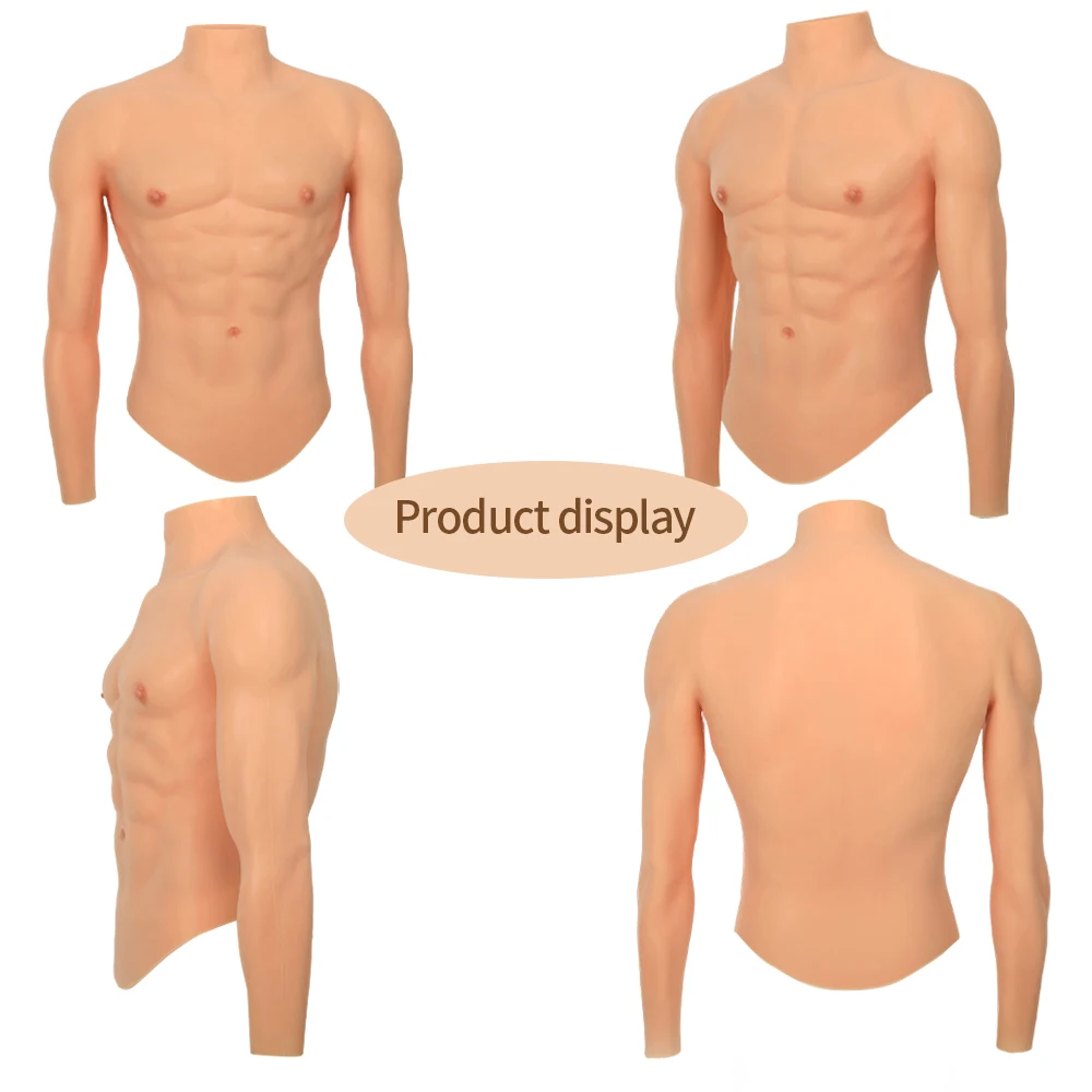 EYUNG Silicone Male Muscle Suit Crossdressing Men Fake Muscle Suit Half Bodysuit Fake Man Muscles With Arms