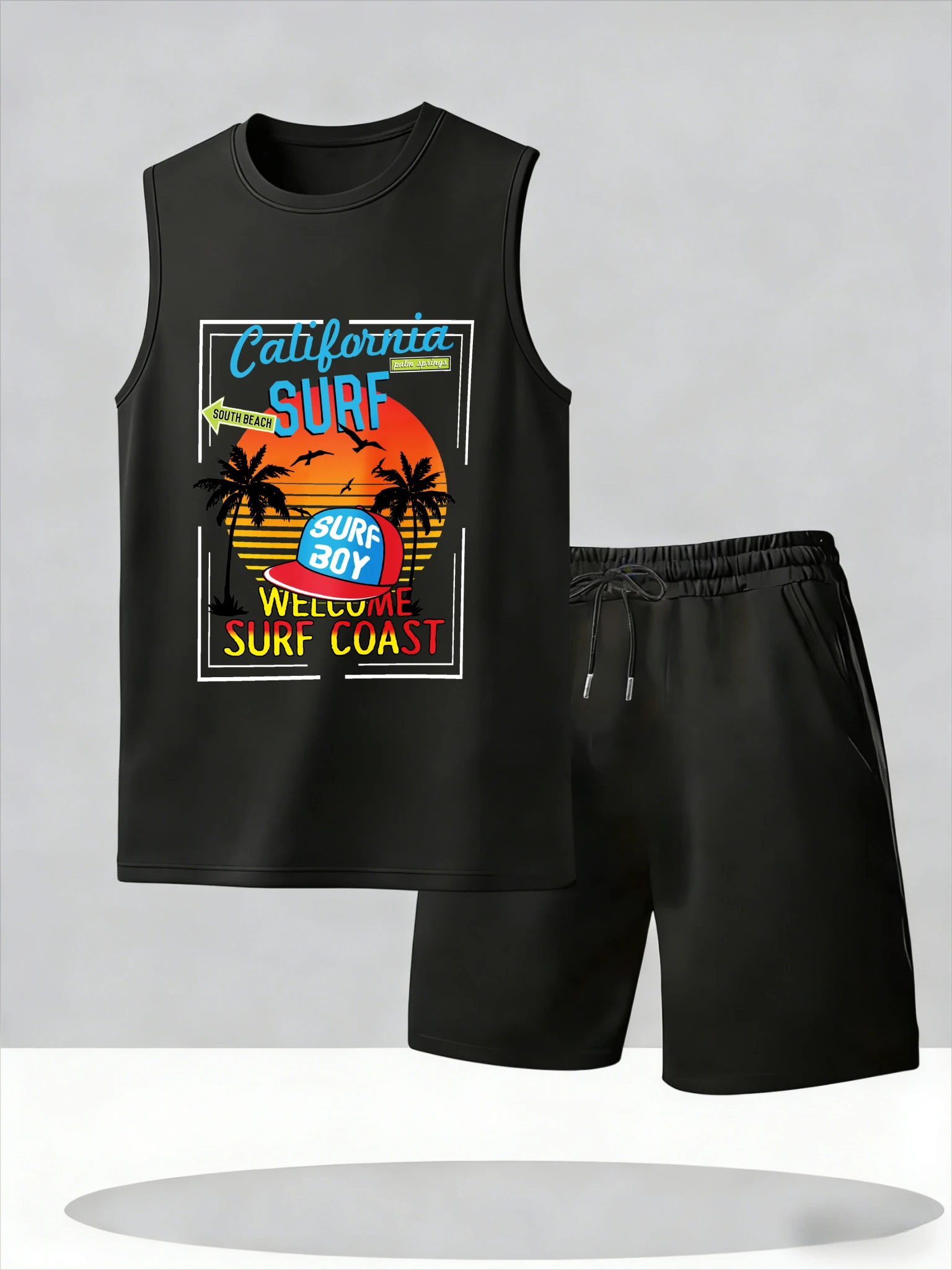 

Men's Tank Top Sets 2026 Summer Thin Quick Dry men's tracksuit running beach crewneck seaside Y2k tracksuits oversize Breathabl