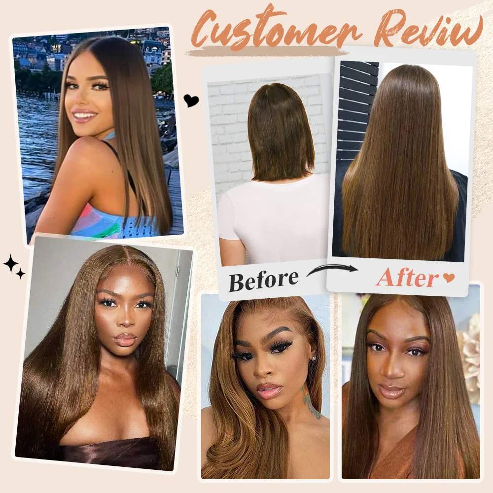 Clip recto sin costuras en extensiones de cabello humano 100% Real, 6 uds., 120g, Clip brasileño Invisible sin costuras para mujer