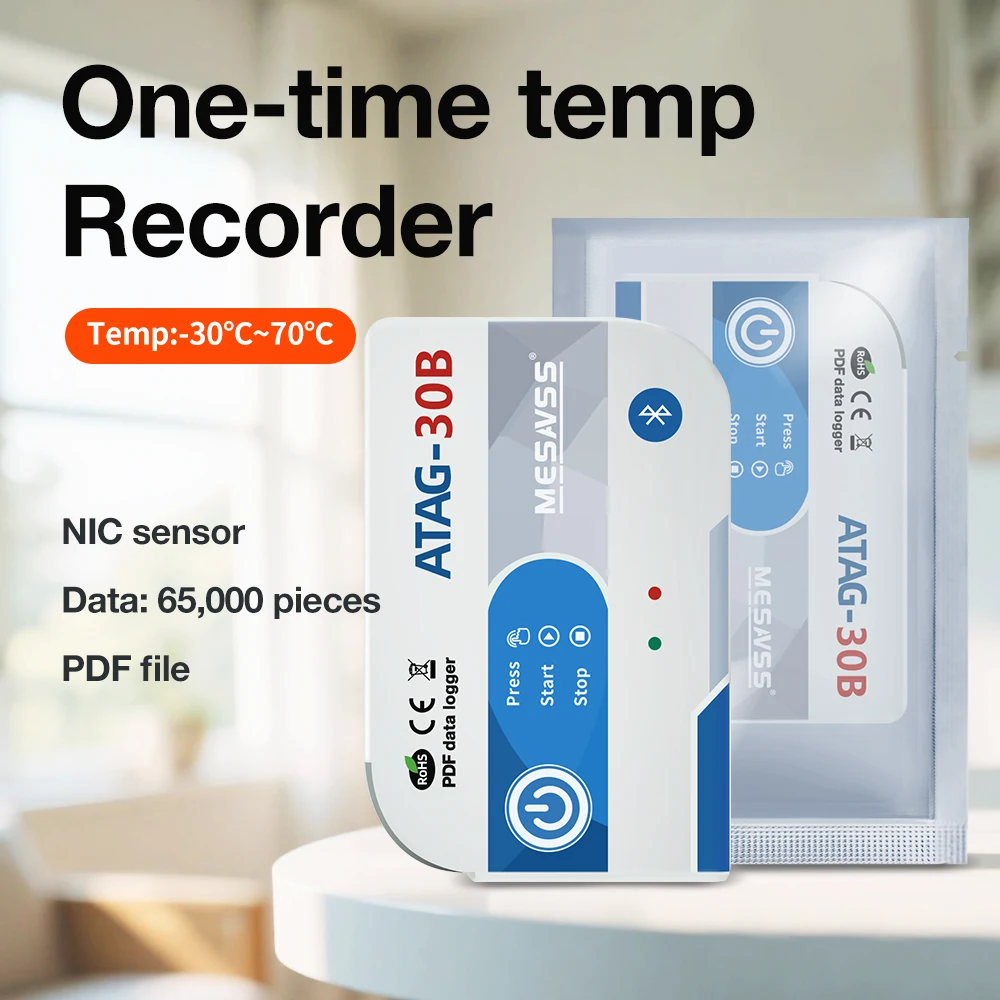2025USB Temperature Data Logger 180 Days Bluetooth with 65000 Points  Disposable -30~70°C Temp Recorder For Cold Chain Transport