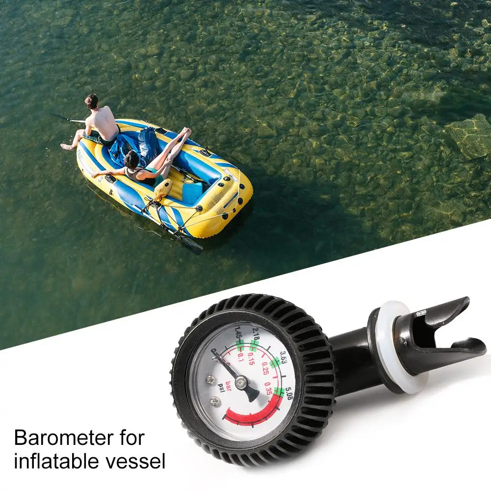 

Air Gauge Inflatable Boat Pump Gas Meter 5 PSI Air Thermometer Kayak Test Air Valve Connector ABS Barometer