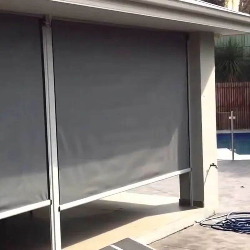 

Customized cafe zipper screen windproof and waterproof metal motorized patio zipper electric manual outdoor roller shutter