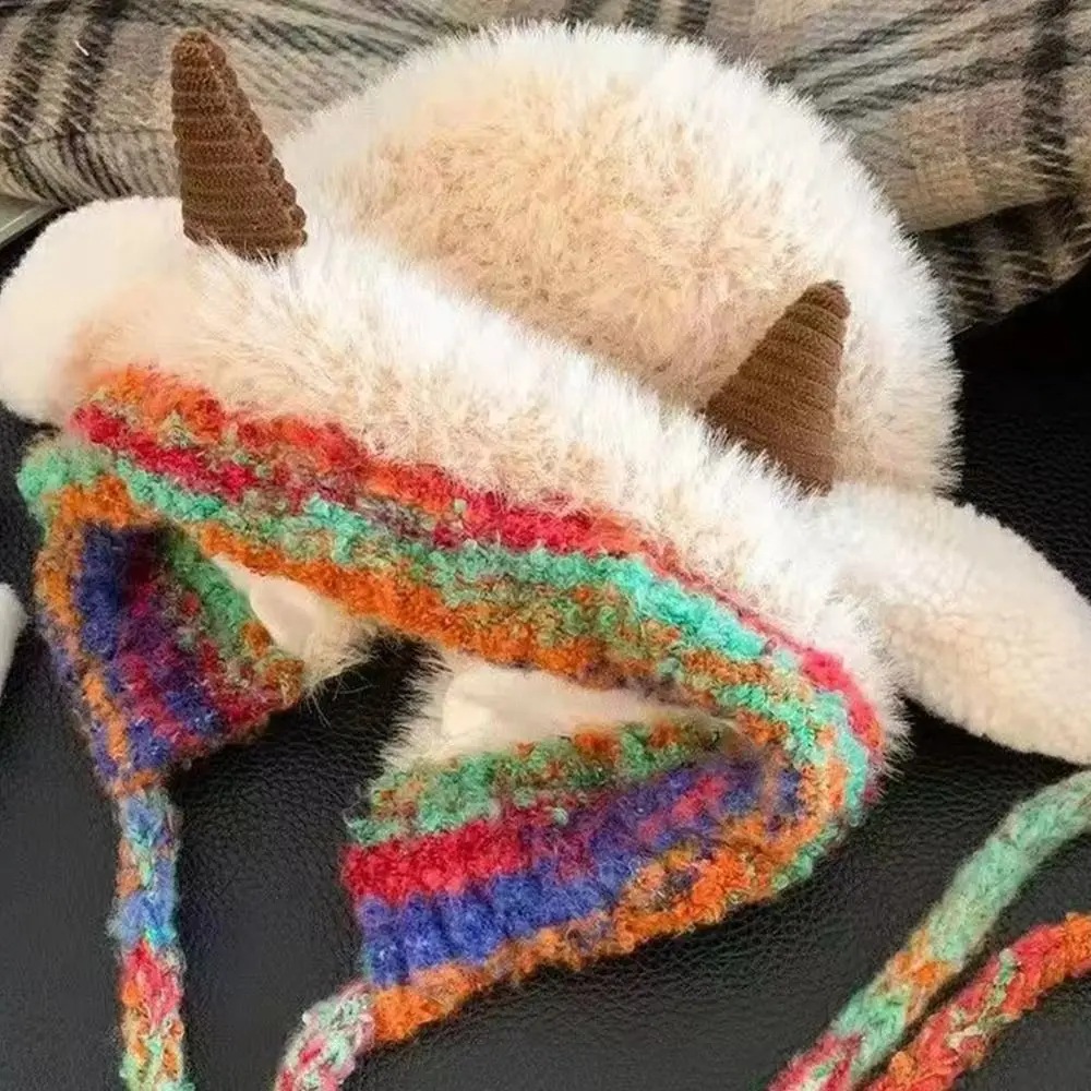 Regalos, sombrero con protección para los oídos de estilo coreano, jersey de felpa suave de dibujos animados, sombreros transpirables para mantener el calor, orejeras de felpa, gorra para exteriores