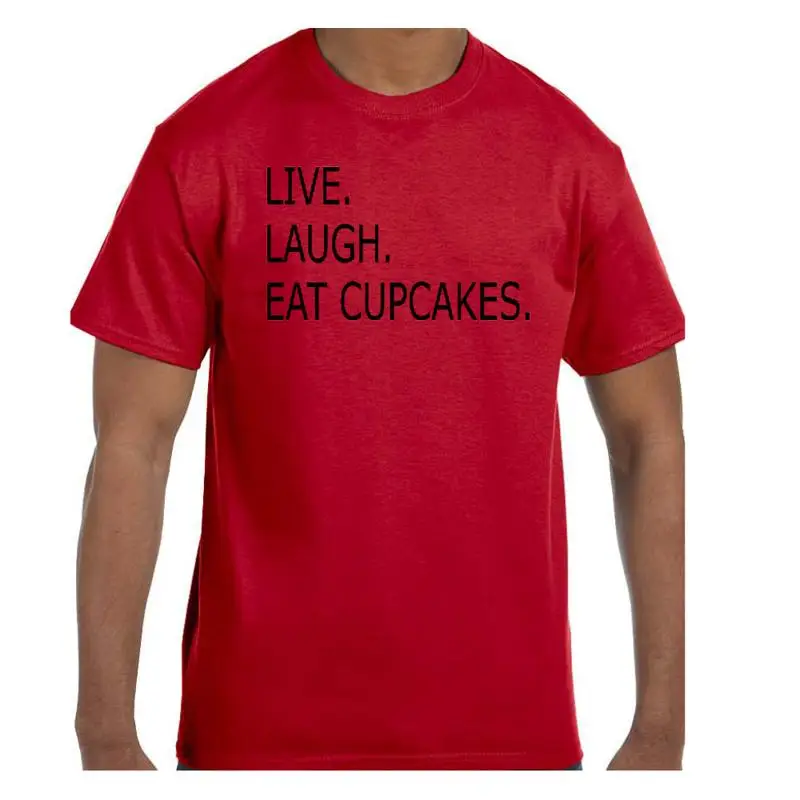 Funny Humor T-Shirt: Live Laugh Eat Cupcakes - Youth & Adult, Long/Short Sleeve