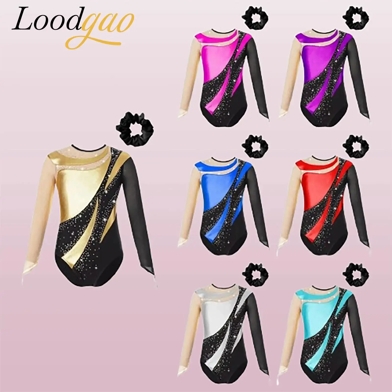 

Stage Dance Wear Girls Rhythmic Gymnastics Leotard Children Ballet Clothes Long Sleeve Figure Skating Leotard Practice Clothes