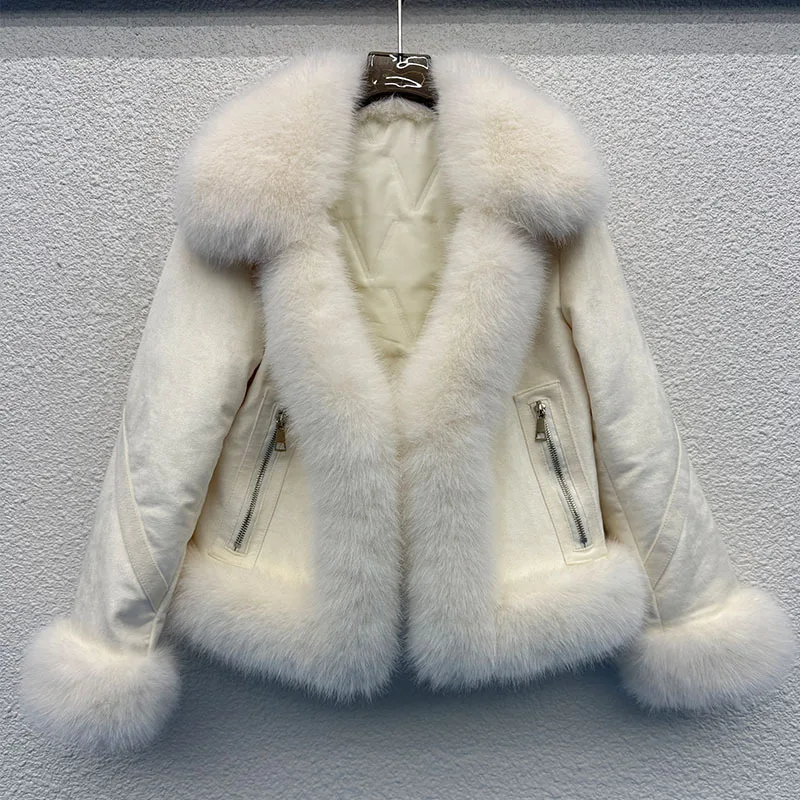 Spring Winter New Women's Faux Fox Fur Jacket Casual Big Fur Collar Coat Loose and High-quality Imitation Fur Overcoat Female