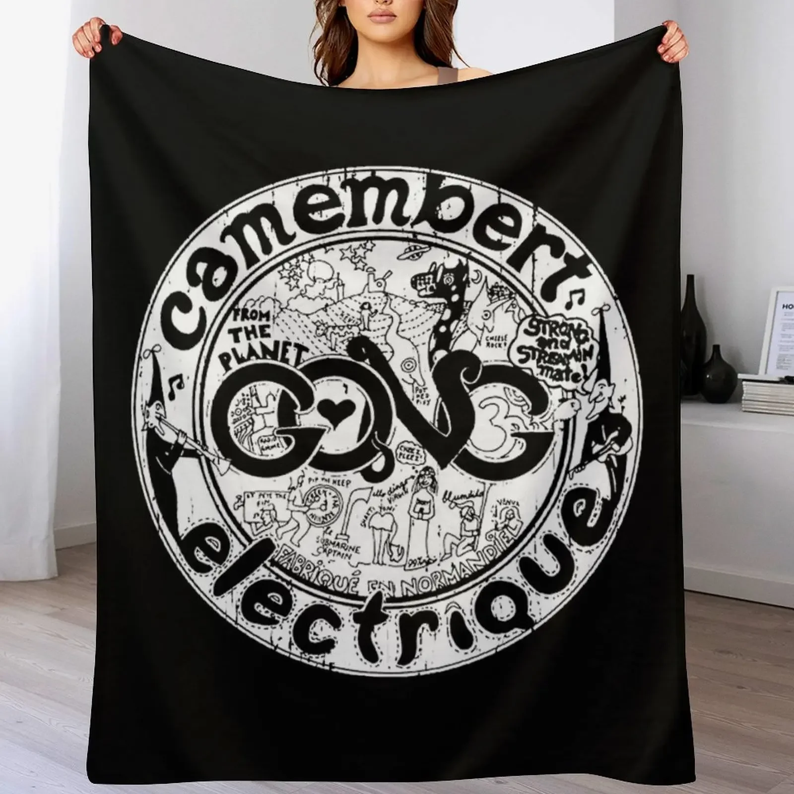 gong Camembert Electrique T-Shirt Throw Blanket Manta ligera y transpirable para adultos y niños