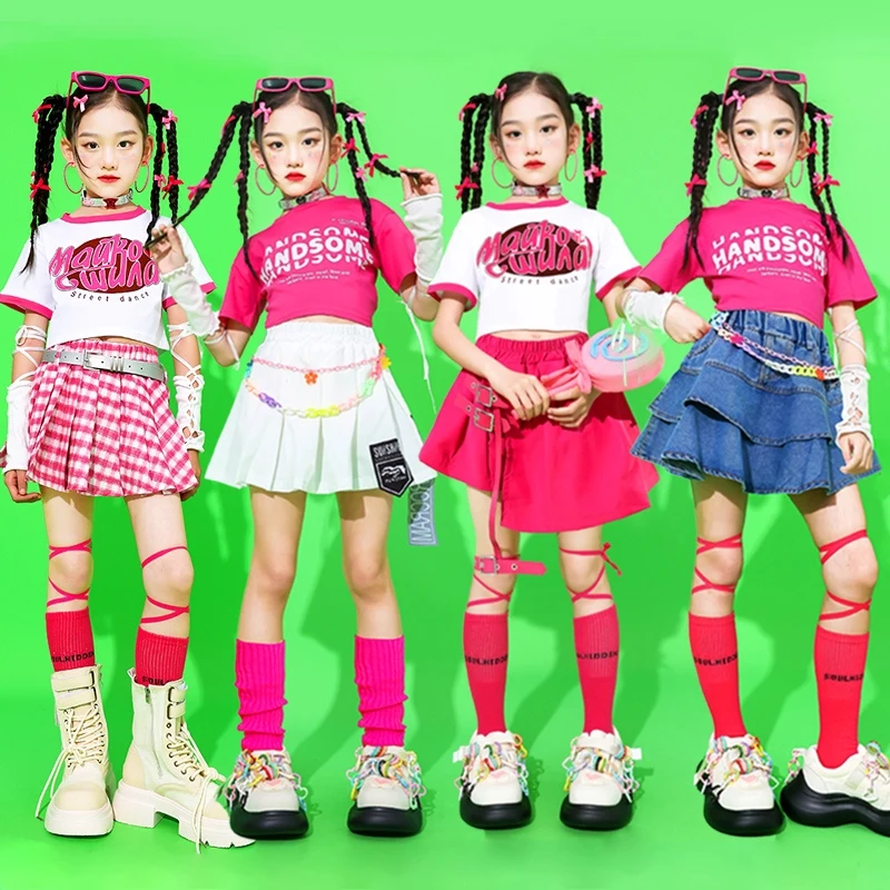 

Cheerleading Kpop Jazz Dance Costume Girls Group Performance Outfit Kids Hip Hop Clothes Children'S Stage Party Wear XS9271