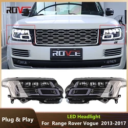 ROVCE 4 Lens Car Front LED Headlights For Land Rover Range Rover Vogue L405 2013-2017 Upgrade 18-22 Style Daytime Running Lamp