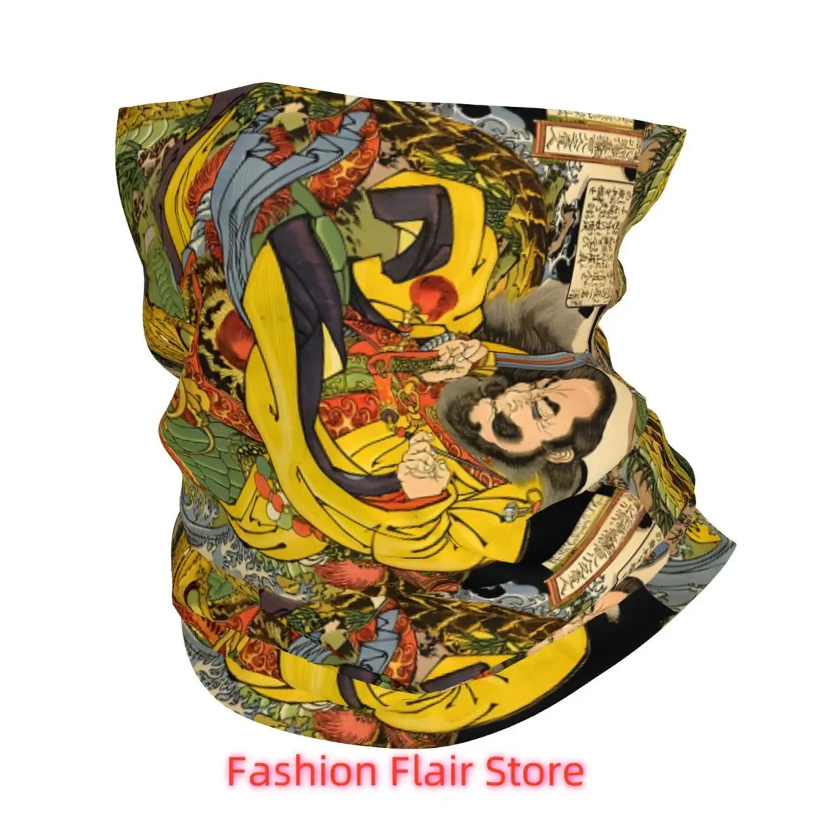 

Утагава Куниё, японский волшебник, злой буря-дракон, повязка на голову, шея, велосипедный шарф-труба, бандана, гетры, всесезонные унисекс