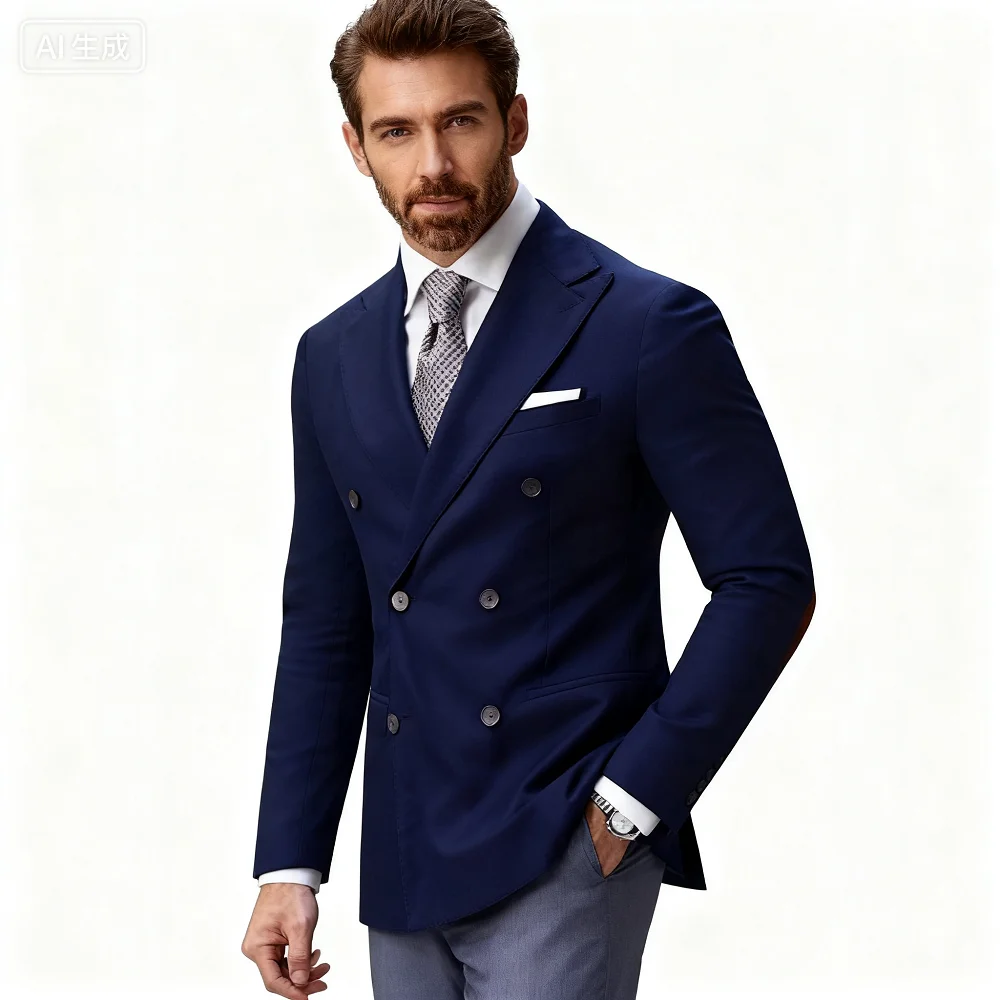 

Burgundy Shawl Lapel Double Breasted Suit Jacket for Men Slim Fit Comfortable Wedding Blazer Prom Tops Regular Fit