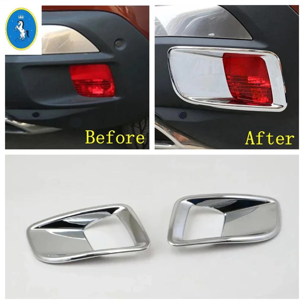 Chrome Accessories Rear Trunk Tail Gate Bumper Fog Light Lamps Molding Cover Trim For Peugeot 3008 3008GT 2017 - 2023 Exterior