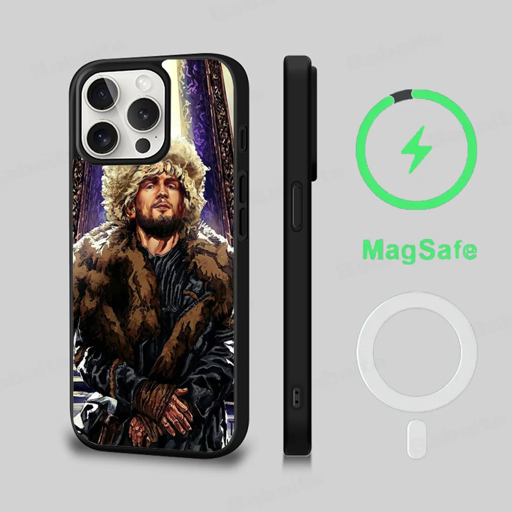 UFC K-Khabib Cool N-Nurmagomedov Phone Case Magesafe Magnetic Wireless Charge Case For iPhone 16 14 15 Pro Max Plus Mini