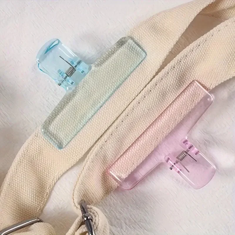 6pcs Set of Japanese Minimalist Large-Size Acrylic Transparent Macaron Color Clip Office Stationery Storage Clips, Paper Clip image 6