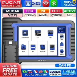MUCAR VO7S CANFD Professional Scan Tool Bi-Directional Control ECU Coding Auto Car Diagnostic Tool Full System OBD2 Scanner