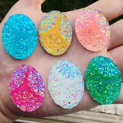 YUSDTSHA 16pcs 30*40mm Oval Resin Rhinestone Applique  Shell Flatback Strass stones crystals for Wedding Decoration Craft F07*2