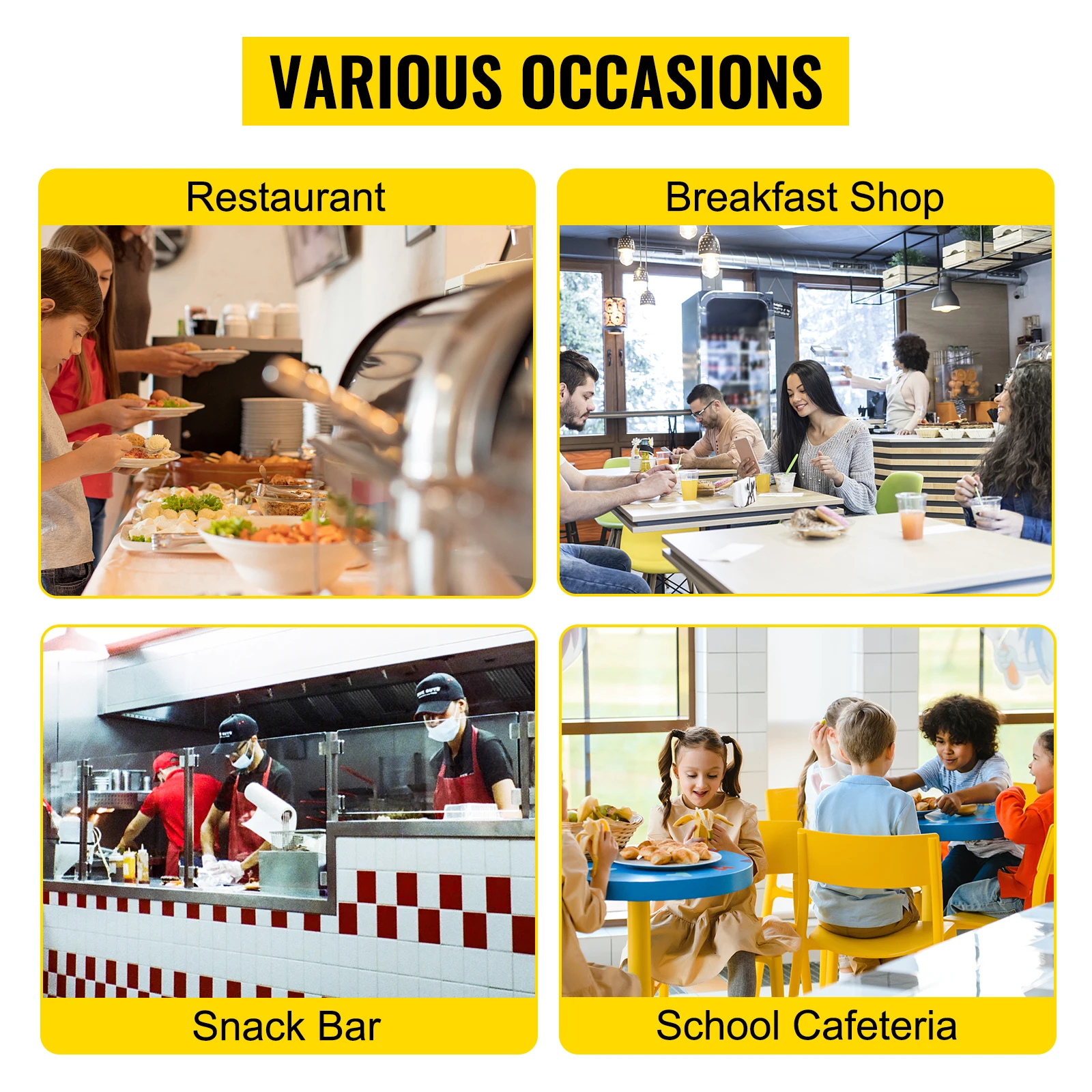 VEVOR 2x7L Commercial Food Warmer Stainless Steel Electric Buffet Serving Set Home Kitchen Countertop Steam Soup Kettle Machine