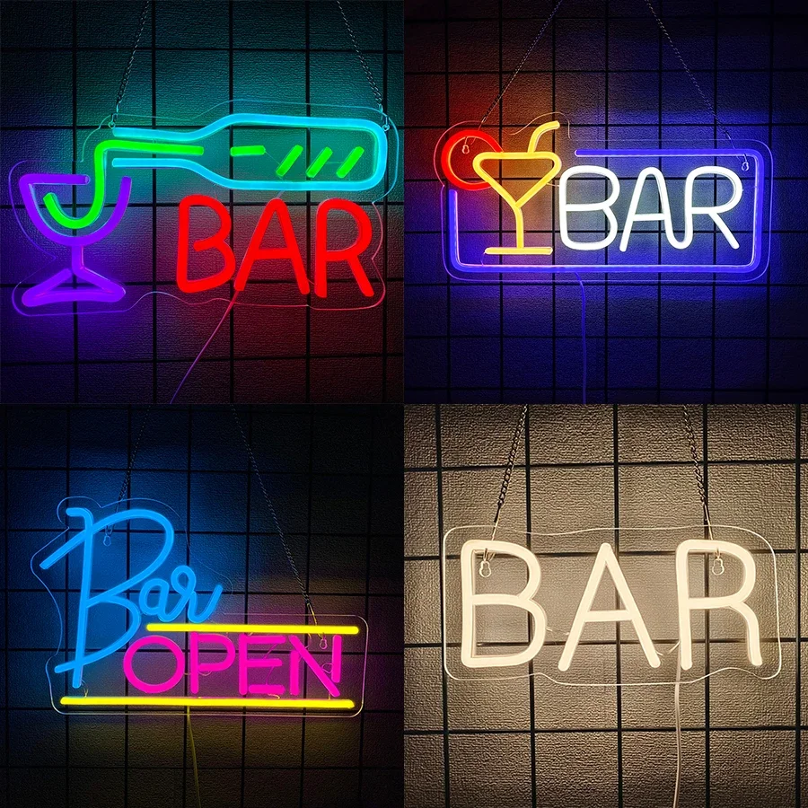 Neon Bar Signs For Home Bar,Led Party Wall Decor Usb Powered Man Cave Neon Light For Bar Cart Decor,Bistro,Club,Pub,Business