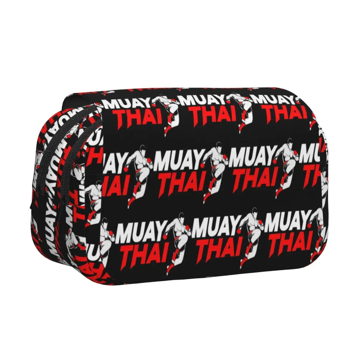 Thai Boxing Fighter Kickboxer MMA Muay Thai Pencil Cases Pen Holder Hard Shell Leather Big Capacity Pen Box Pencil Bag Gifts